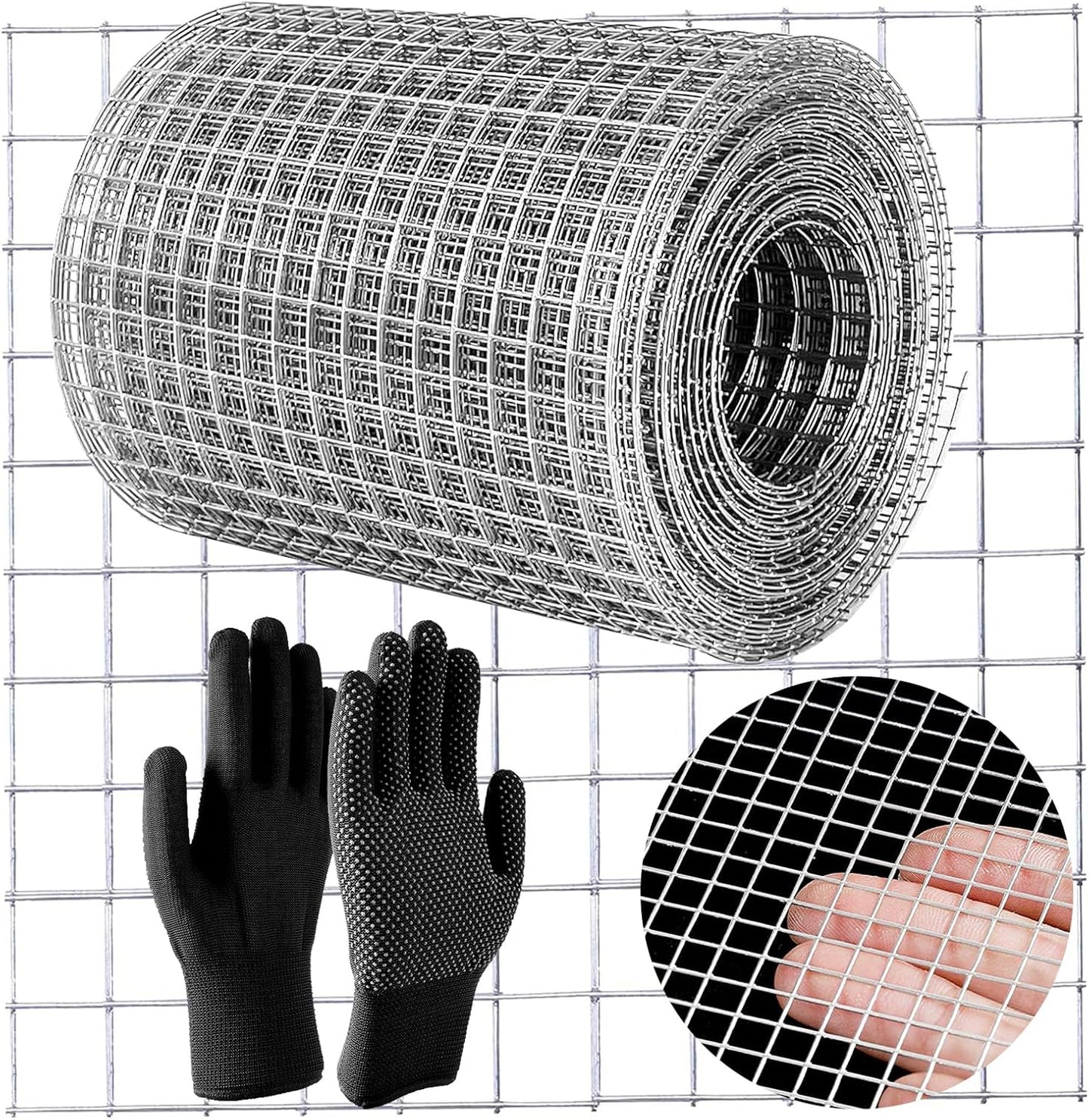 OUKMAO Rodent Mesh Rodent Proofing Wire Metal Mesh, Galvanised Wire Mesh Roll,Welded Mesh Panels. Stop Rat, Mouse, Squirrel & Bird Access Internal & External Pest Prevention (Silvery, 200mm x 6m)