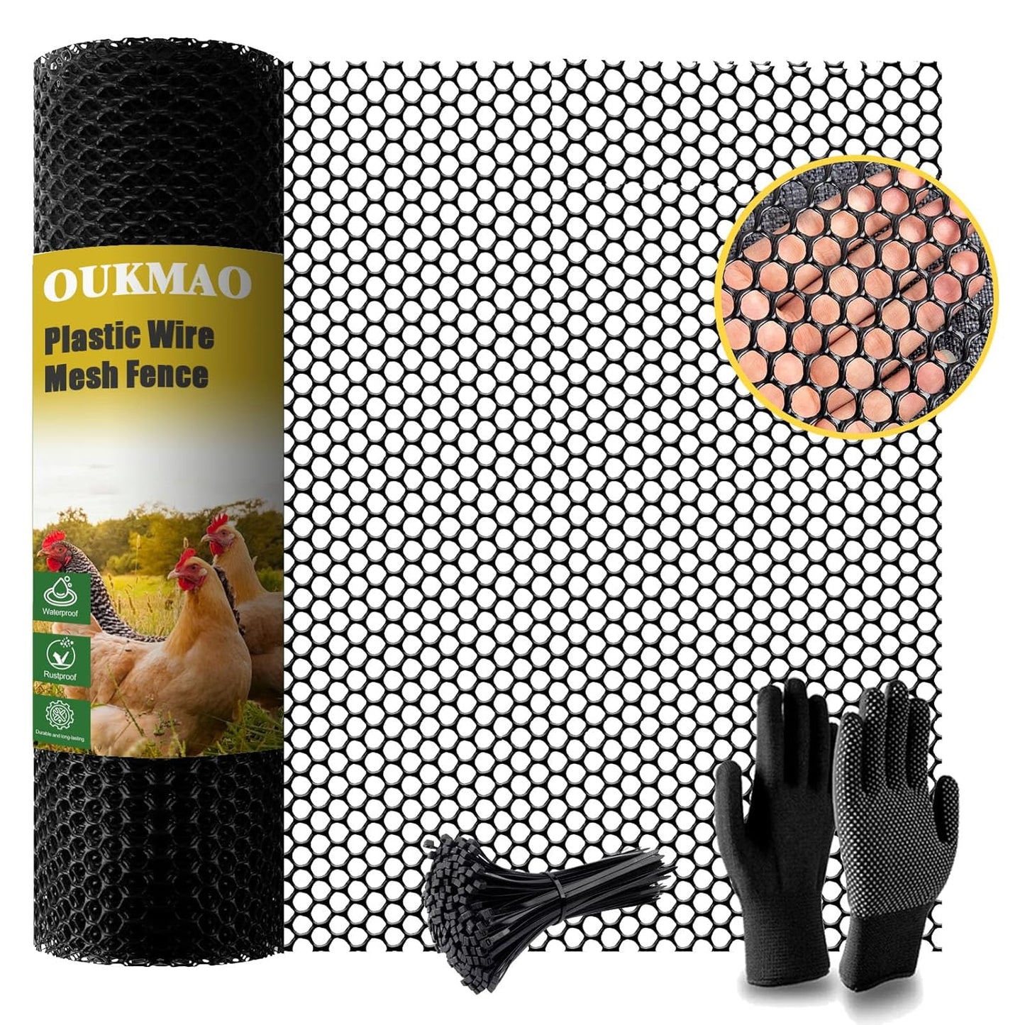 Chicken Wire Mesh Roll 6m Poultry Breeding Netting Plastic Mesh Fencing Garden Balcony Fence Mesh for Poultry, Dogs, Rabbit, Animal Barrier, Floral,Snake Barrier & Gardening(White, 40cm x 6m)