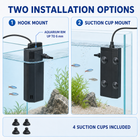 OUKMAO aquarium filter hook and suction cup installation options