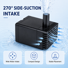 270 degree side suction intake design of OUKMAO aquarium pump