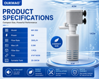 USB Fish Tank Filter, 5W 350L/H 4-in-1 Internal Aquarium Filter