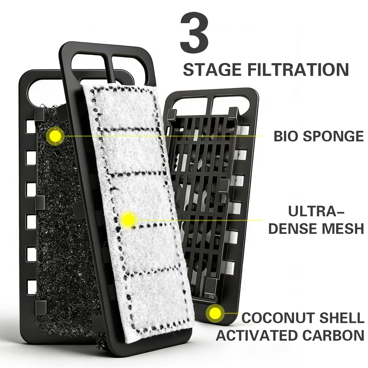 6 Pack Aquarium Filter Replacement Cartridges, Compatible Slim Wall-mounted Fish Tank Filter, 6-Month Supply Filter Refills (6 Pack)