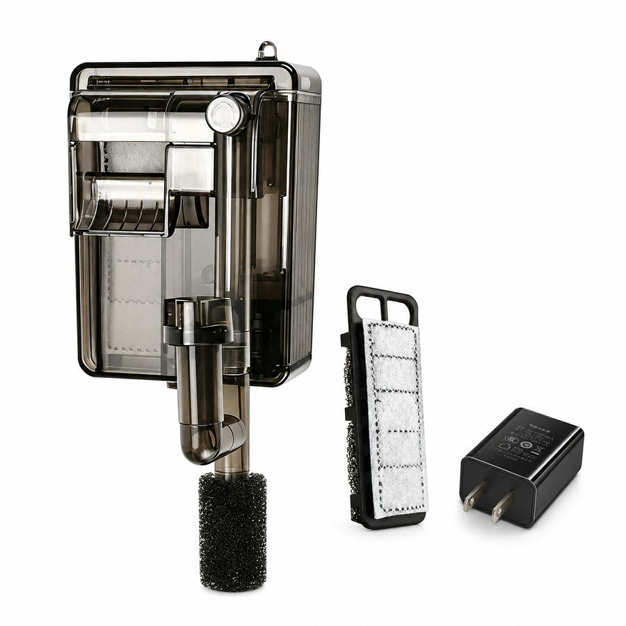 OUKMAO Slim Wall-Mounted Aquarium Filter – 160L/H, Up to 20L