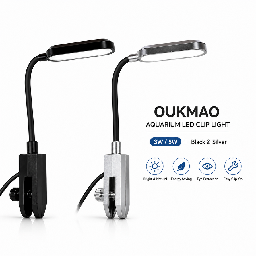 OUKMAO USB Aquarium Clip Light – 3W / 5W LED Fish Tank Light