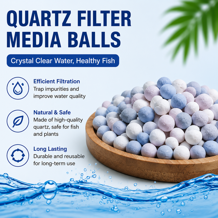 OUKMAO Aquarium Quartz Filter Media Balls – Biological Filtration Media